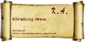 Körmöczy Anna névjegykártya